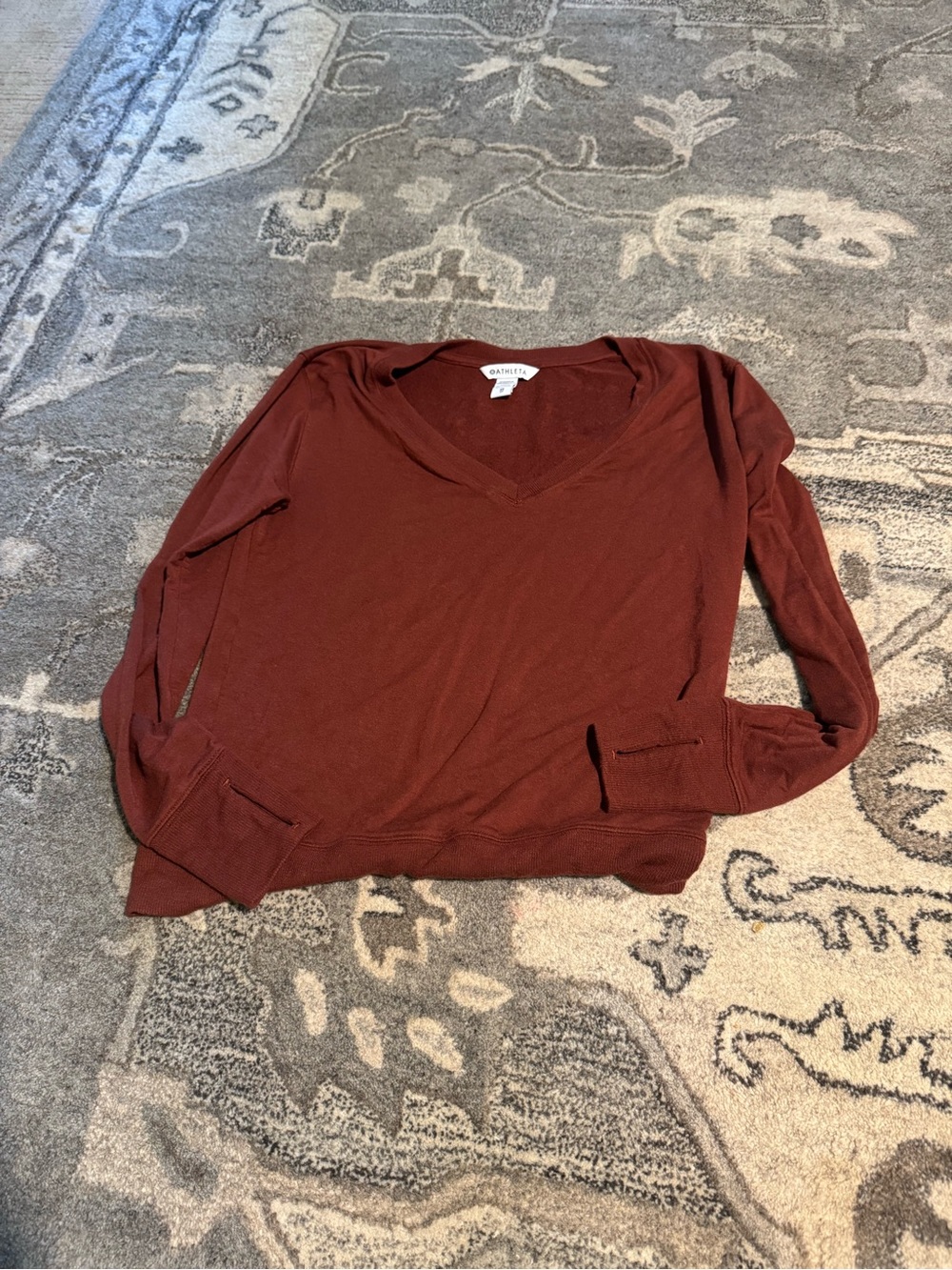 Athleta Women's V-Neck Long Sleeve Top - Rust